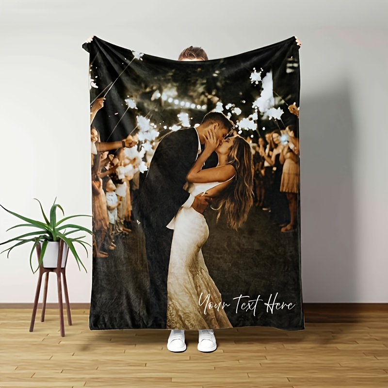 

Personalized Soft Flannel Throw Blanket - Custom Photo, Gifts & Use, Hypoallergenic, Machine Washable