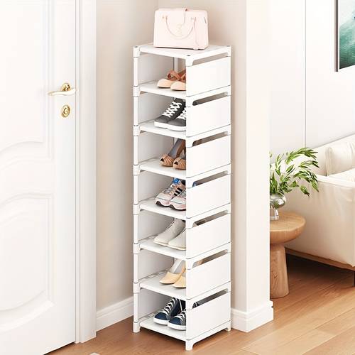adjustable 4 6 8 tier metal shoe rack tool free portable entryway organizer suitable for dorms and homes multi layer sneaker and shoe storage solution minimalist white durable footwear organizer