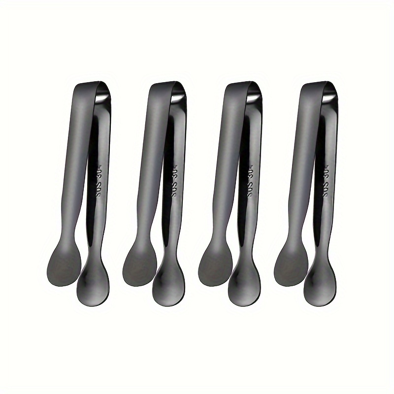 E-shop 4-teiliges Edelstahl Mini-Zuckerzangen-Set, ideal für Teepartys Kaffeetreffen, zum Aufnehmen von Zuckerwürfeln, kleinen Eiswürfeln verschiedenen