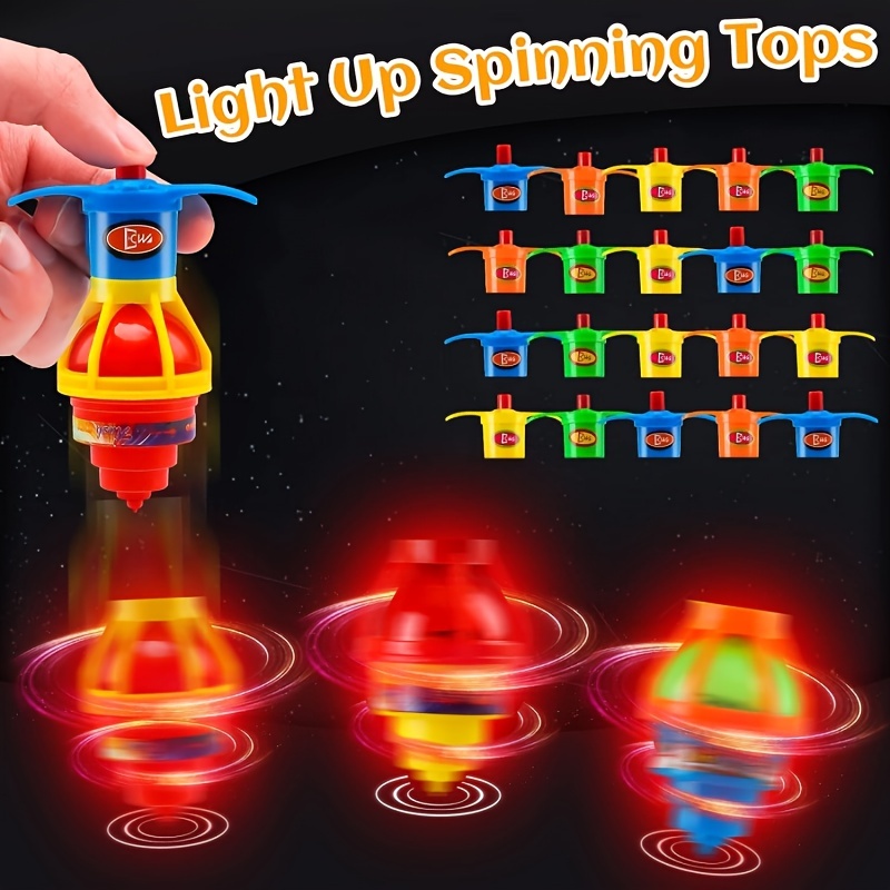 15pcs led lights up flickering flying object spinning gyro party fun gyro toys christmas graduation season easter thanksgiving gifts color random details 1