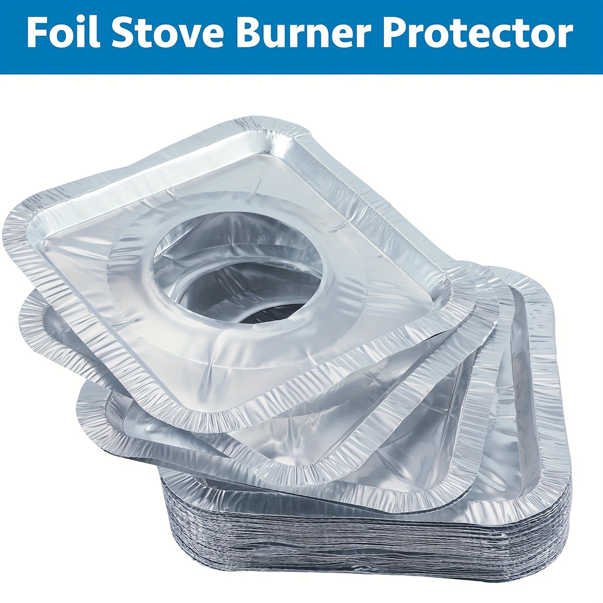Stove Burner Covers, 10 Pack Aluminum Foil Square Round Stove Burner Covers