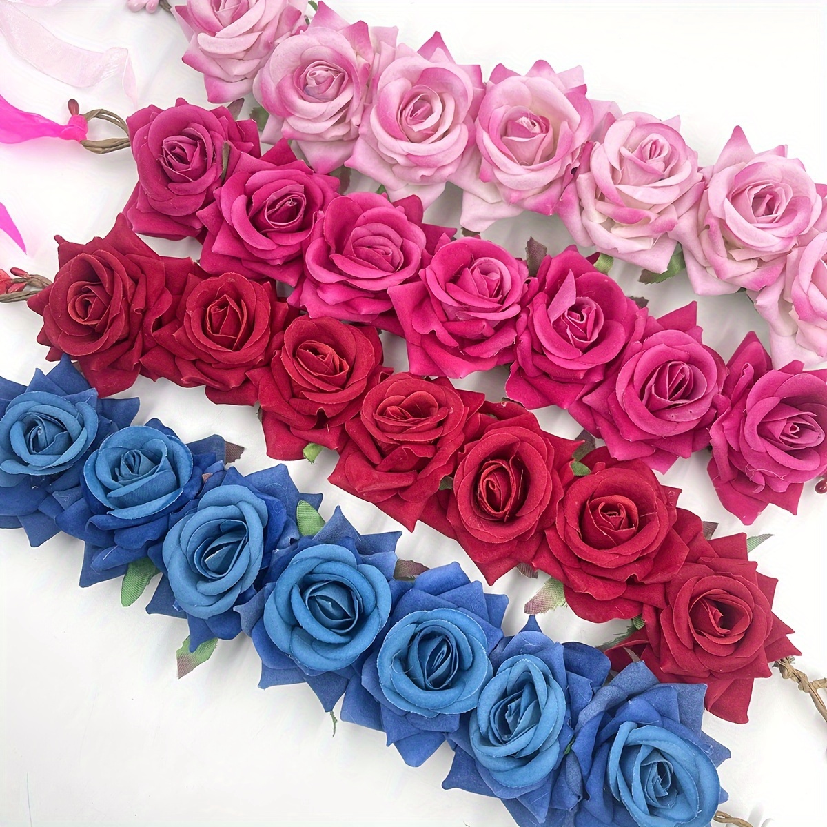 венок для невесты из цветов, украшения для волос с розой, виноградная лоза, пляжные аксессуары, украшения для пучка, детали 5