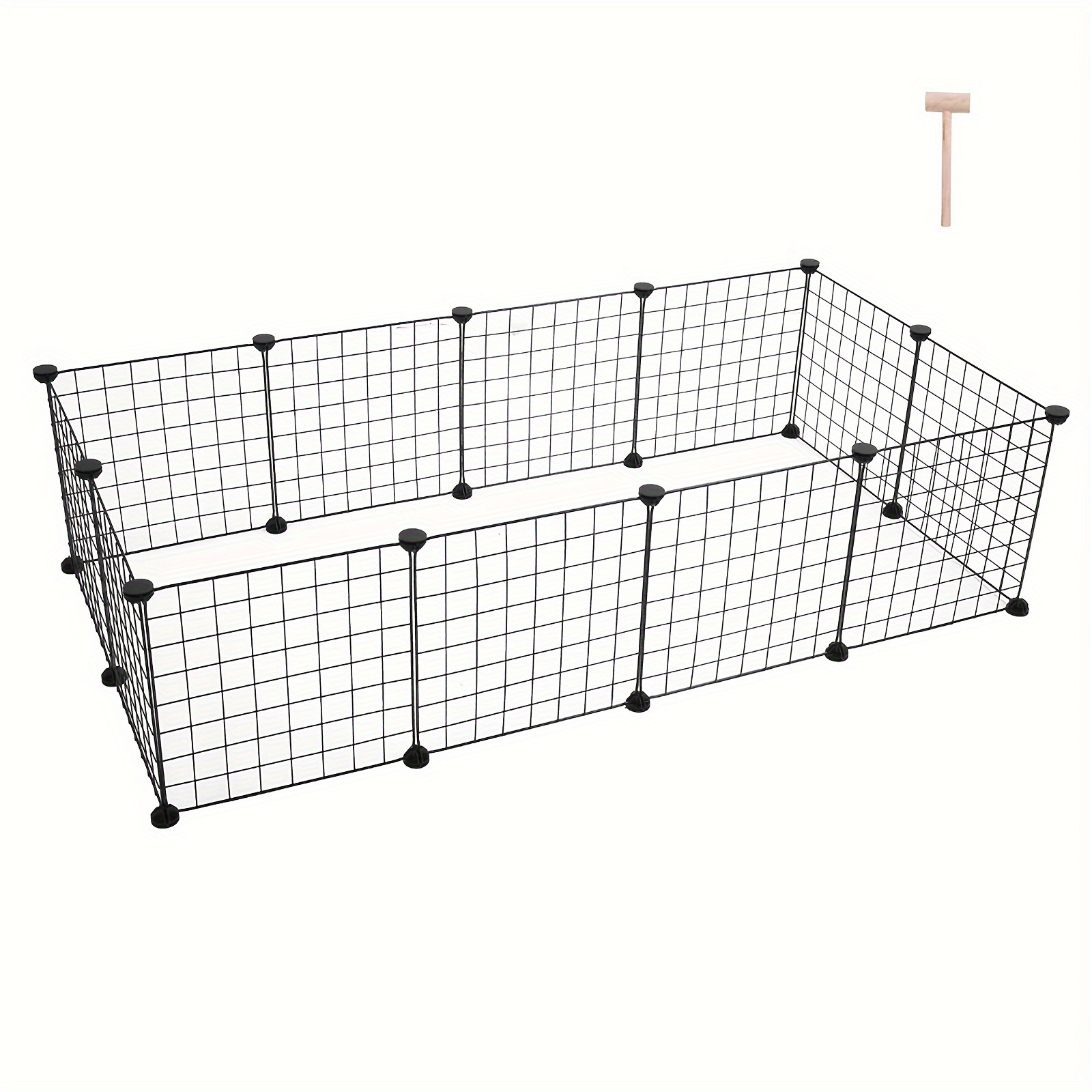 TEMU 12pcs Diy Extended Iron Mesh Pet Fence Suitable For Rabbits, Dogs And Cats