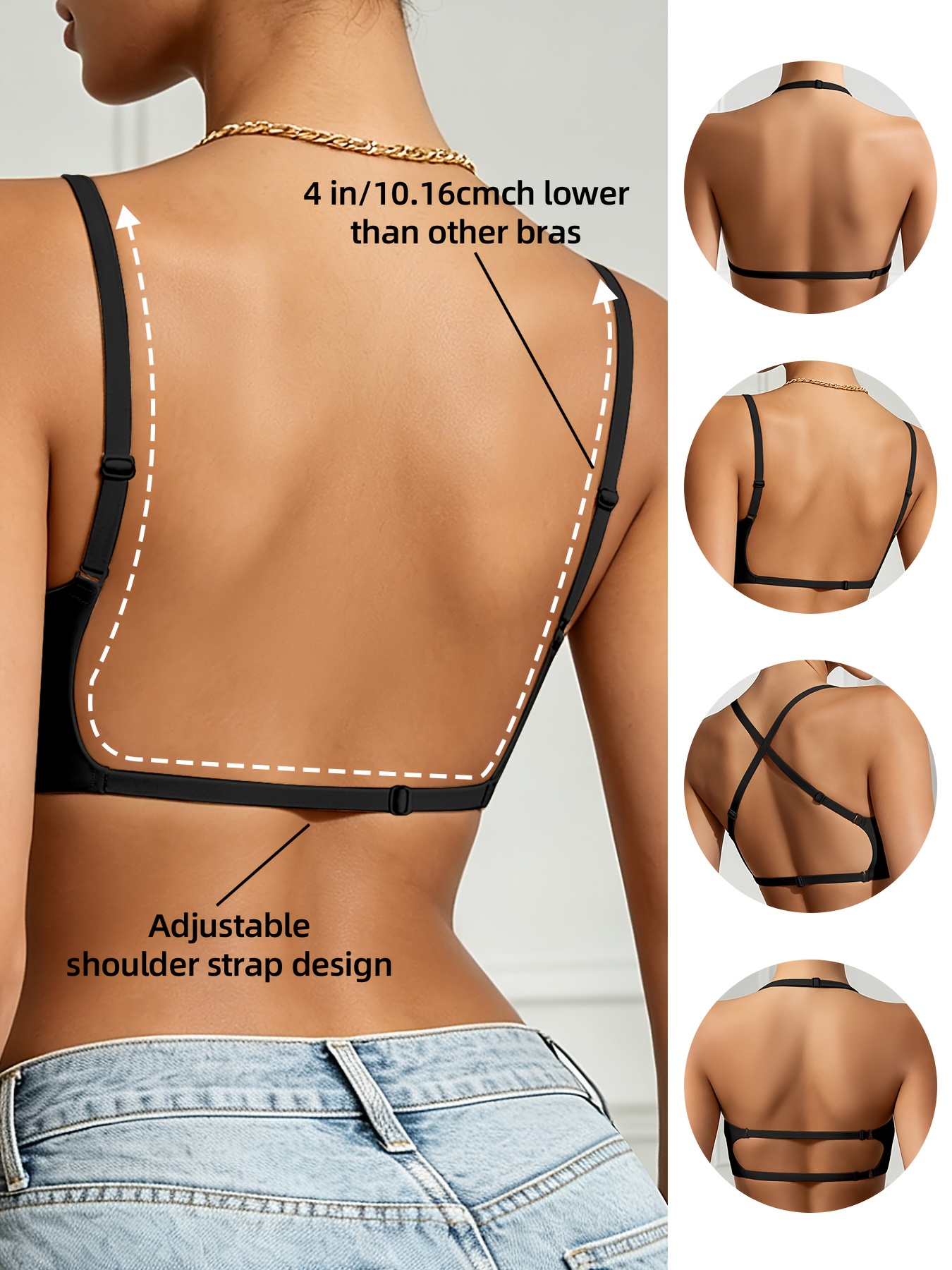 bras for open back dress Handmade Halter Backless Bra Low Dresses. Back Bralette Featuring a plunging neckline and molded foam cups 5 Must-Have Bras for Wearing