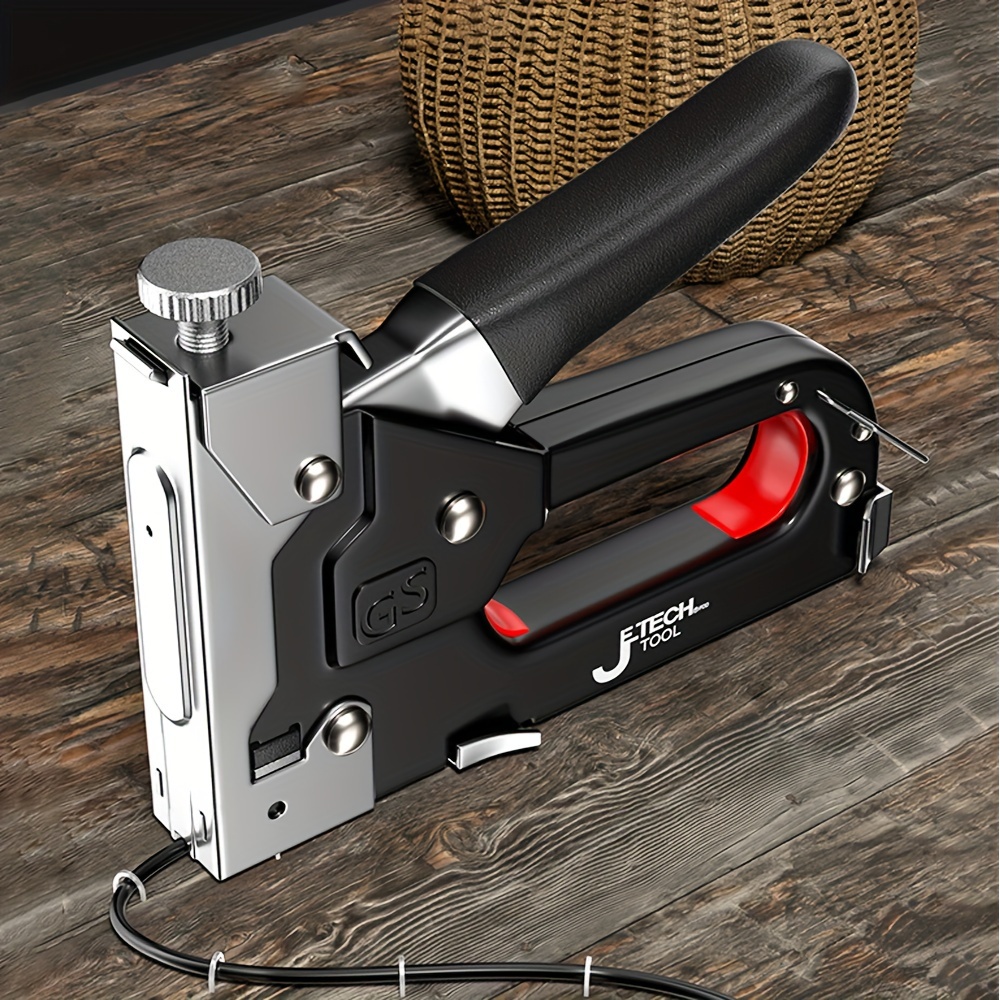 1 unidad Pistola de clavos manual de 4 en 1, para clavos T/U/I/Pin, fuerza ajustable, multipropósito, herramienta para DIY, decoración de hogar, furniture, woodworking, metal, peso 543g