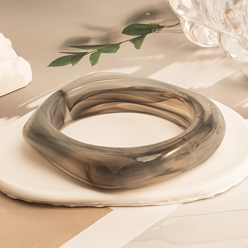 3pcs Smoky Gray Bangle Bracelet Set for Women