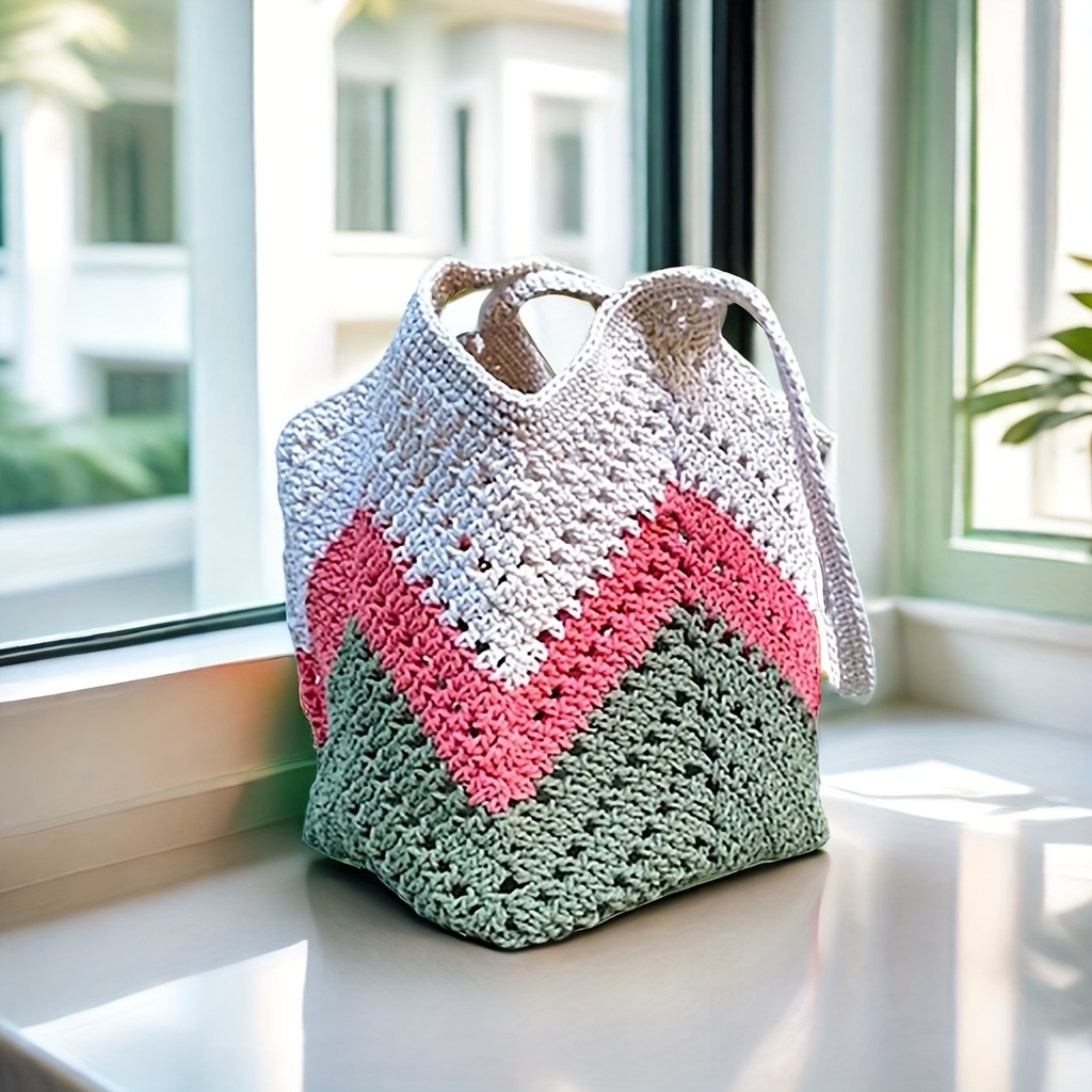 

Crochet Kit For Women - Bucket Bag Crossbody Purse, Diy Hand Knitting Craft Kit, With Video Tutorial And Written Instructions, For Adults, Fabric Material In Mixed Colors