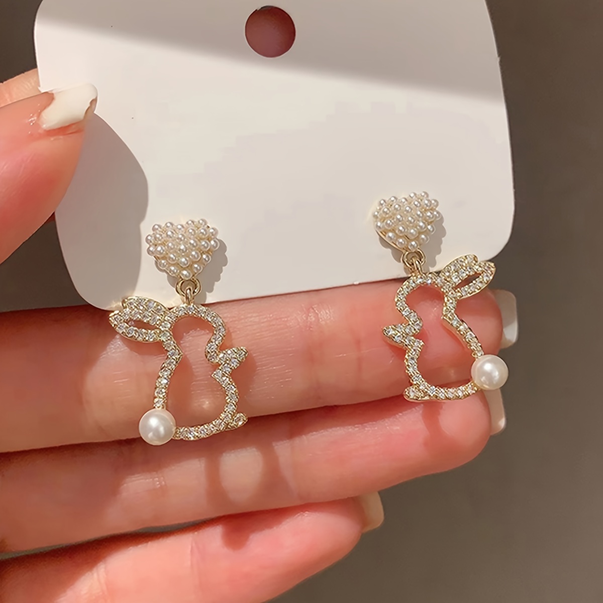 

2pcs Rabbit Dangle Shaped Decor Drop For