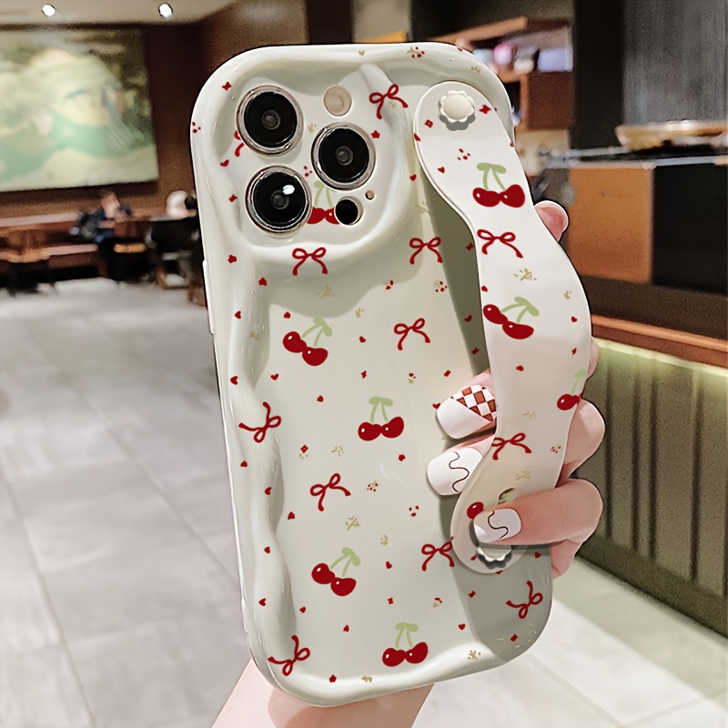 TEMU Phone Case - Full Screen Polka Dot Cherry Phone Case, Suitable For Iphone16promax/15/14/13/12/11 Galaxy