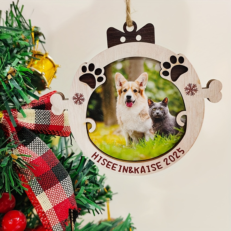 Personalized Double-Layer Wooden Round Pet Memorial Pendant