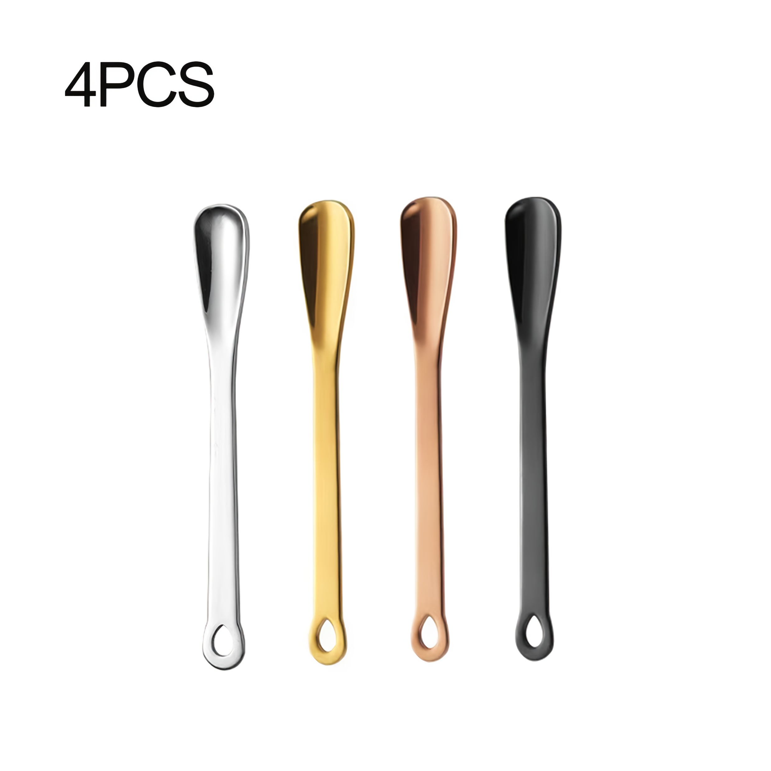 TEMU Ensemble de 4 mini cuillères à dessert en acier inoxydable 304, cuillère à , cuillère à cappuccino, cuillère à glace, cuillère à assaisonnement,