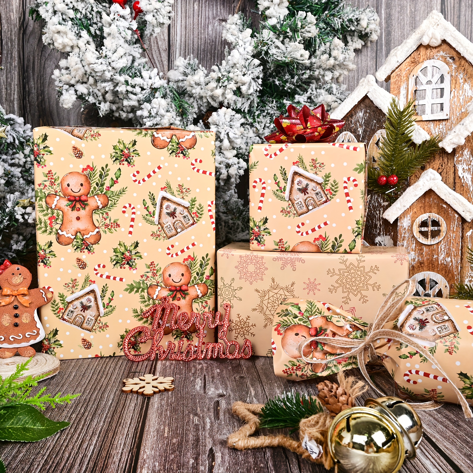 Single-sided Double-faced Brown Gingerbread Man Snowflakes