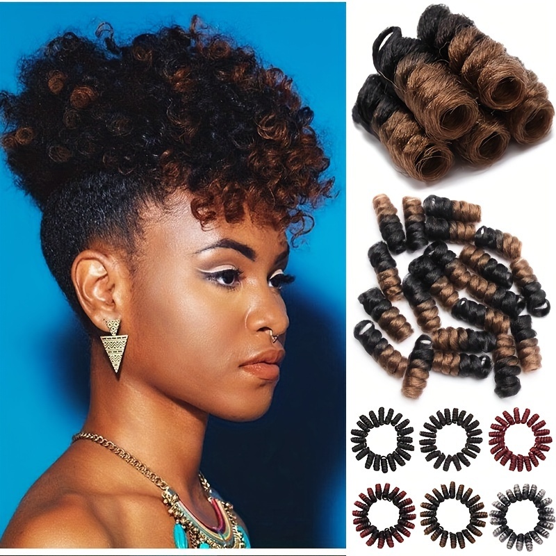 60 roots 10inch jamaican bounce  y crochet braids hair extensions 12mm   diameter tapered cut   wand short bouncy for 3packs details 4