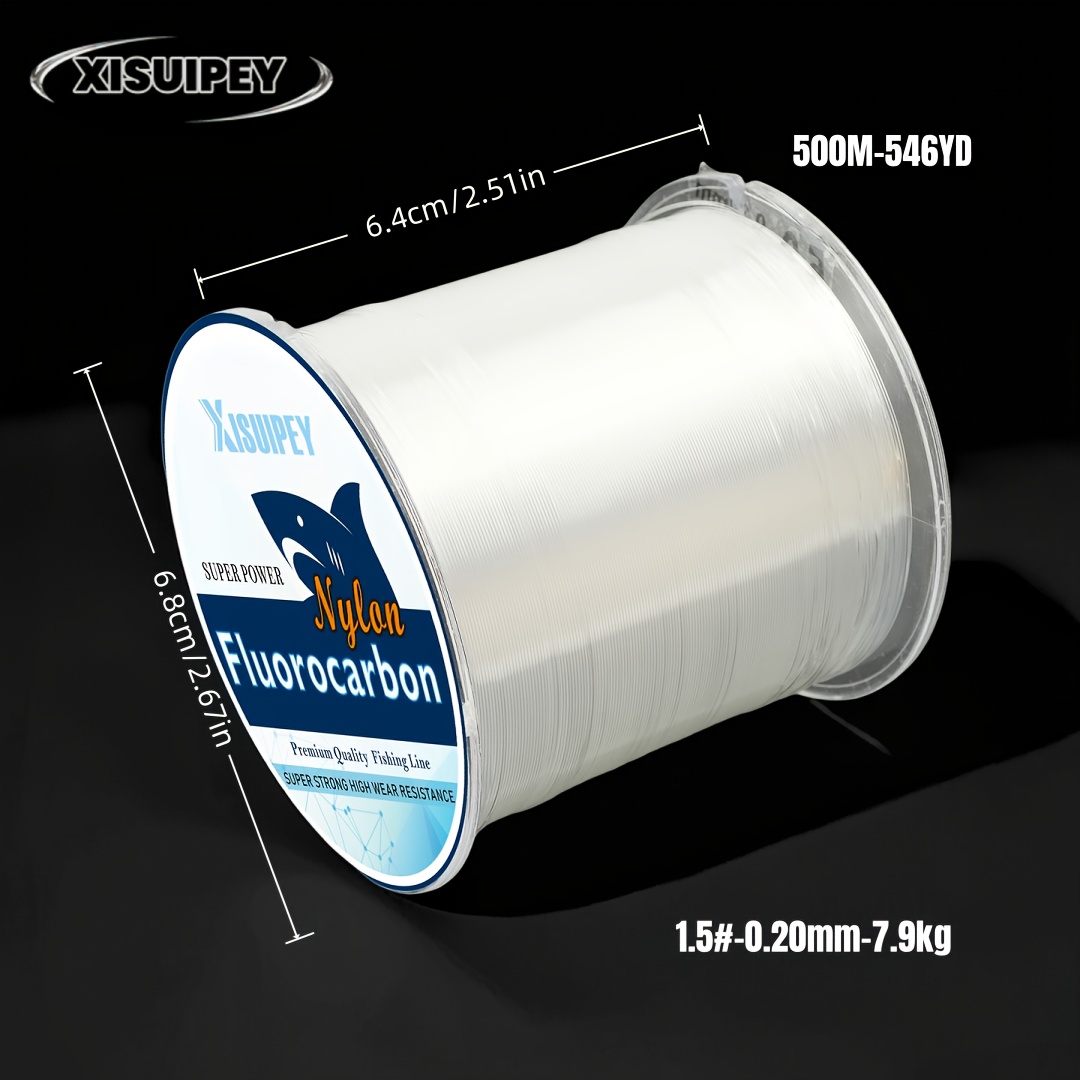 E-shop 500M Weiße Fluorocarbon Angelschnur, Starkes, Abriebfestes, Bissfestes Hauptschnur, Köder Vorschnur Hauptschnur