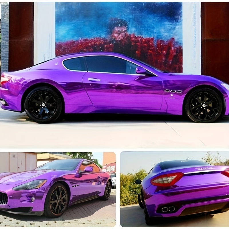

Super Bright Electroplated Purple Vinyl Wrap For Car And Motorcycle Exterior Modification, Pvc Material, 50*150cm