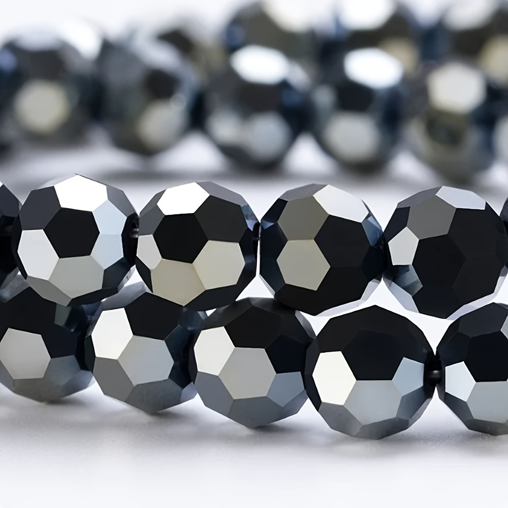 

Eleanbeads 4/6/8mm Ab Black Hematite-inspired Artificial Crystal Glass Beads, Round Loose Spacer Beads For Diy Fashion Bracelets & Necklaces Jewelry Making, Beads For Jewelry Making