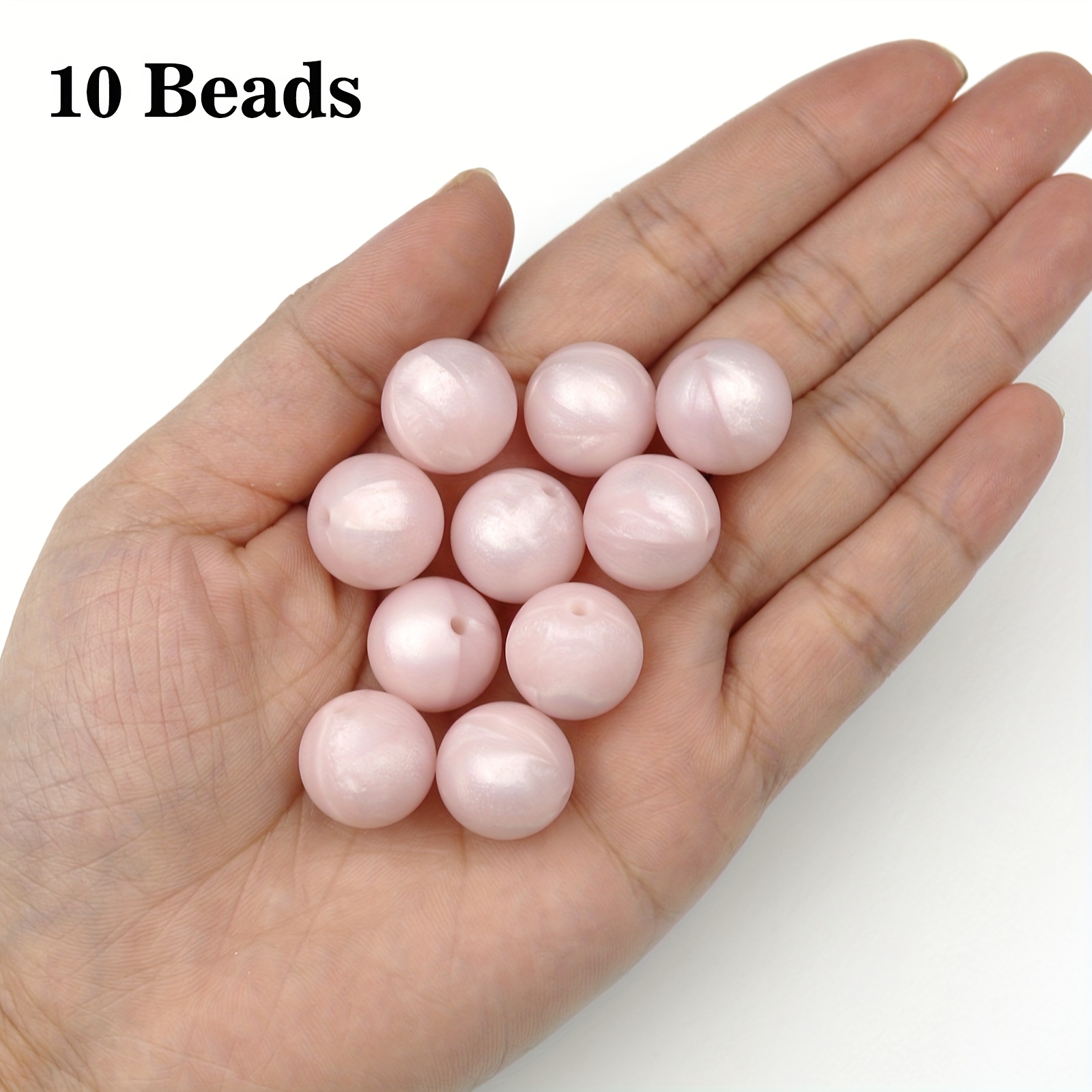 15mm - Grade Silicone Pink Pearl Beads For Crafting Jewelry: Perfect For Making Adult Bracelets, Necklaces, And Keychains. Loose Bead Sets: Flexible, Smooth, And Long-lasting