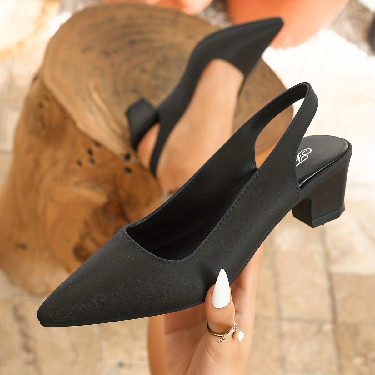 Zapatos de mujer casuales, elegantes y formales con punta francesa, tacón alto y chunky. - Imagen 5