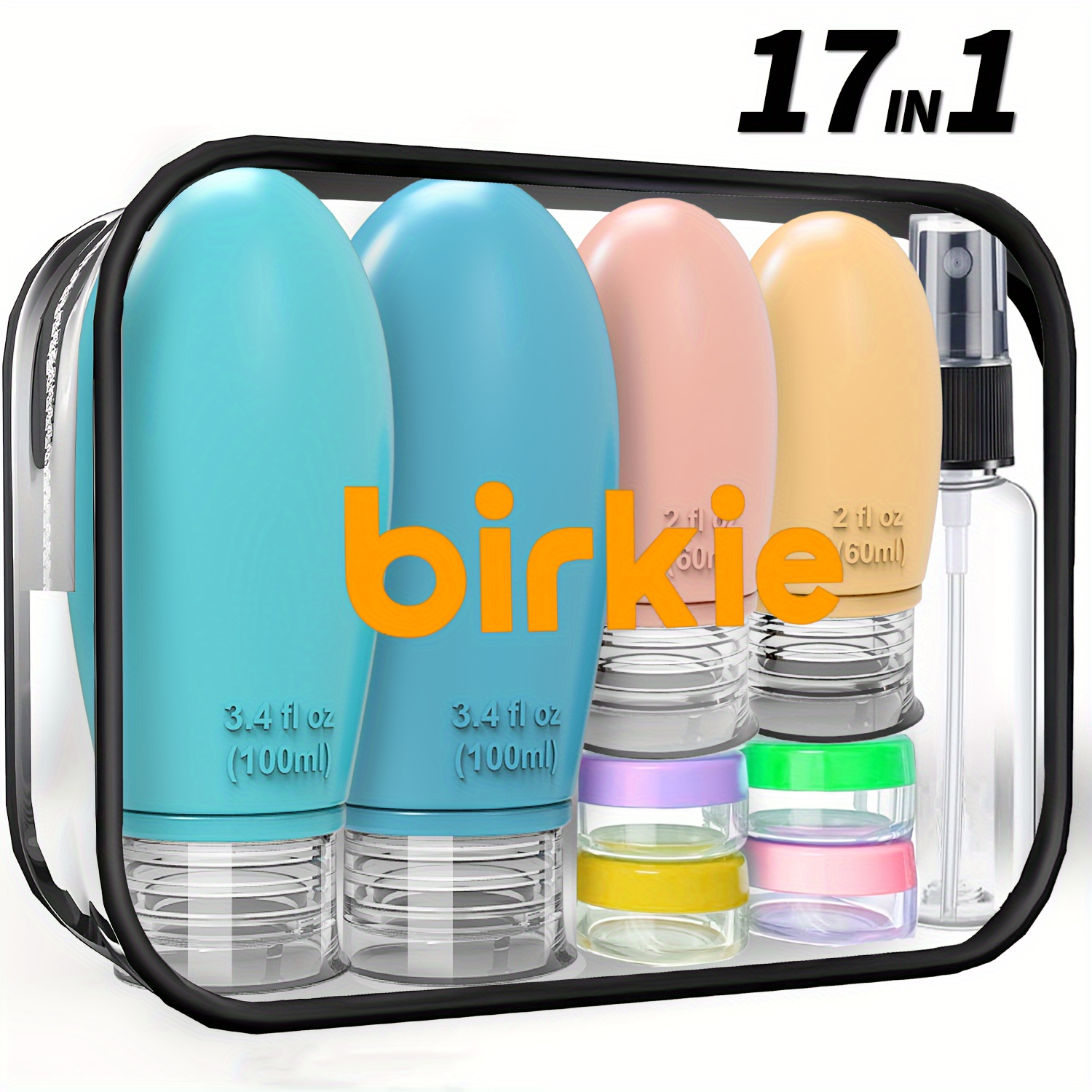 

17 In1 Pack Travel Bottles Set For Toiletries, Leak Proof Tsa Approved Travel Size Containers Silicone For Shampoo Conditioner Lotion Creams