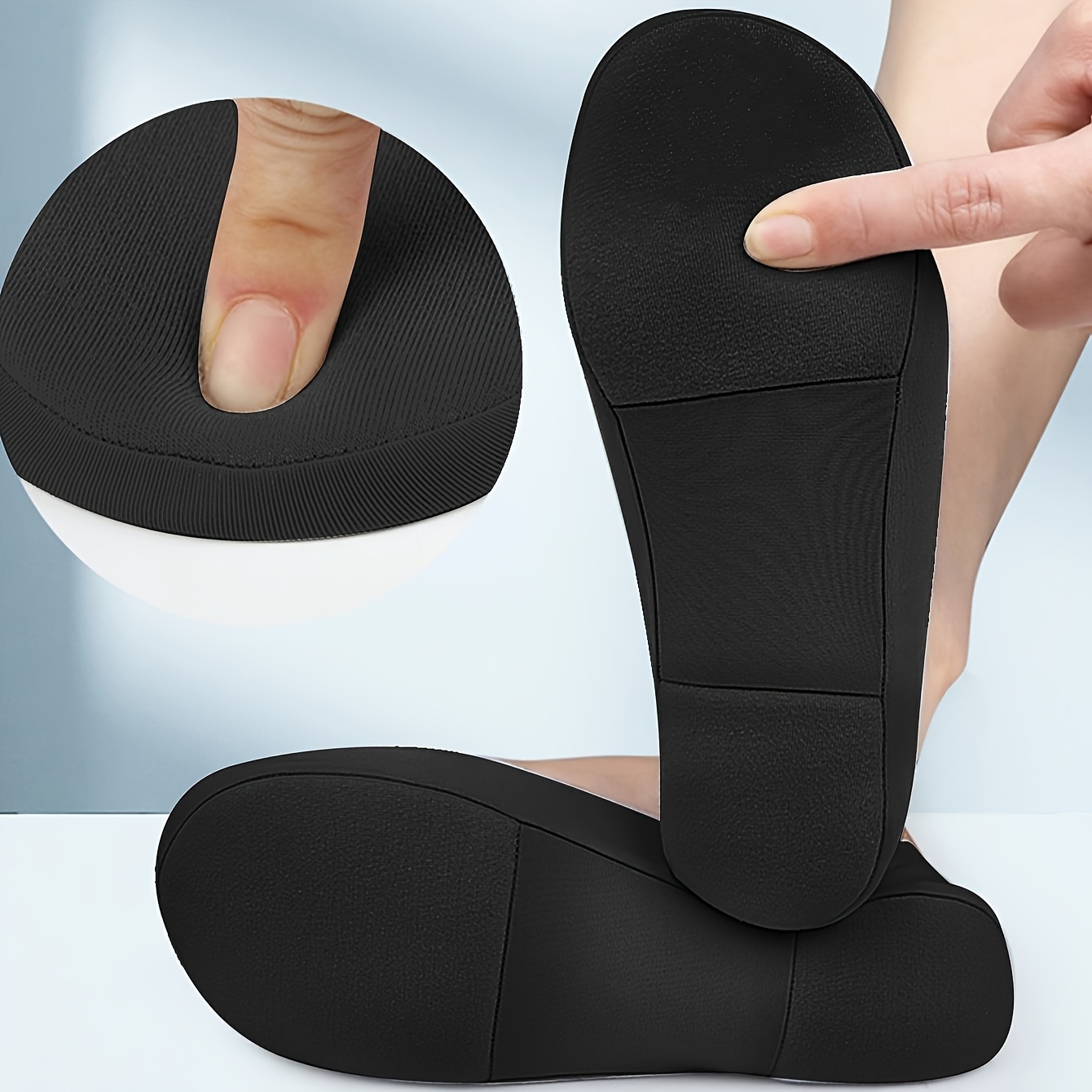2 piezas de almohadillas   invisibles para calcetines de corte  , plantillas interiores antideslizantes y cómodas para calzado Detalles del producto 5