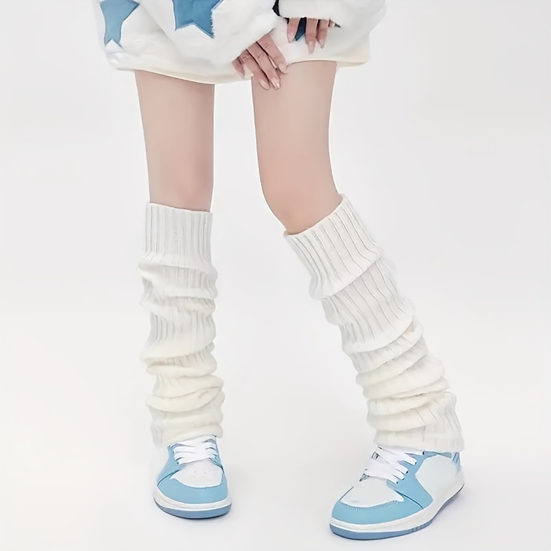 Extra-long Thigh-high Socks, Autumn/winter Knitted Slouch Socks, Vertical Stripe Slimming Full-leg Socks