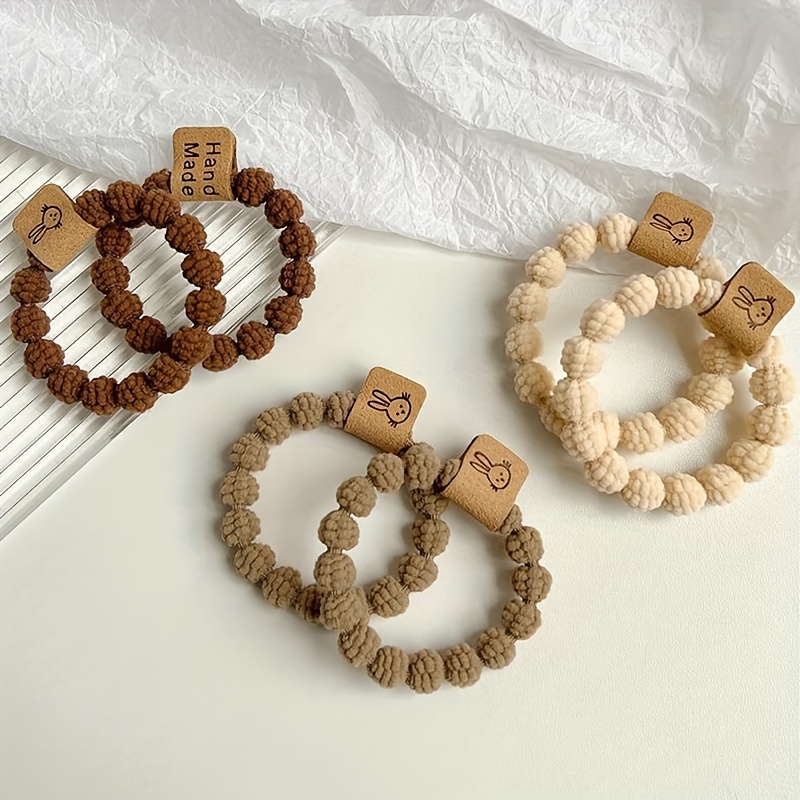 5pcs High Elastic Rabbit Hair Ties, Durable and Versatile