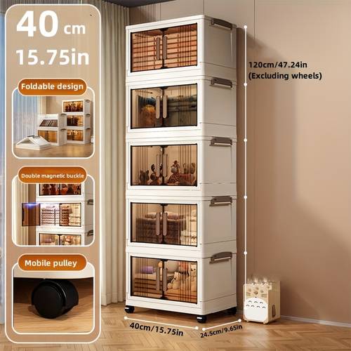 1 multi layer foldable open storage cabinet for room high aesthetics storage box clothing and milk powder storage box with wheels multi layer book and snack sorting box home storage and sorting box storage supplies