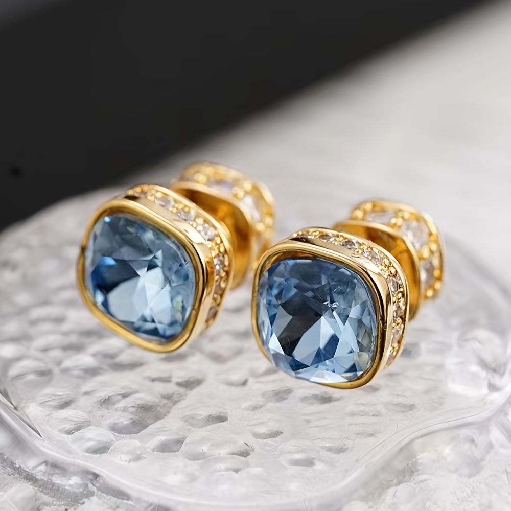 Image of Fashionable Synthetic Zirconia Earrings, Small And Cute Women's Jewelry, Made Of Anti Allergic Materials, Suitable For Women To Wear Earrings On A .