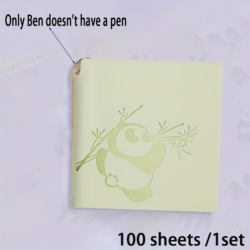 1set Panda Square Small Notebook, Portable Pocket Square Small Notebook, Small High Level Panda Notepad