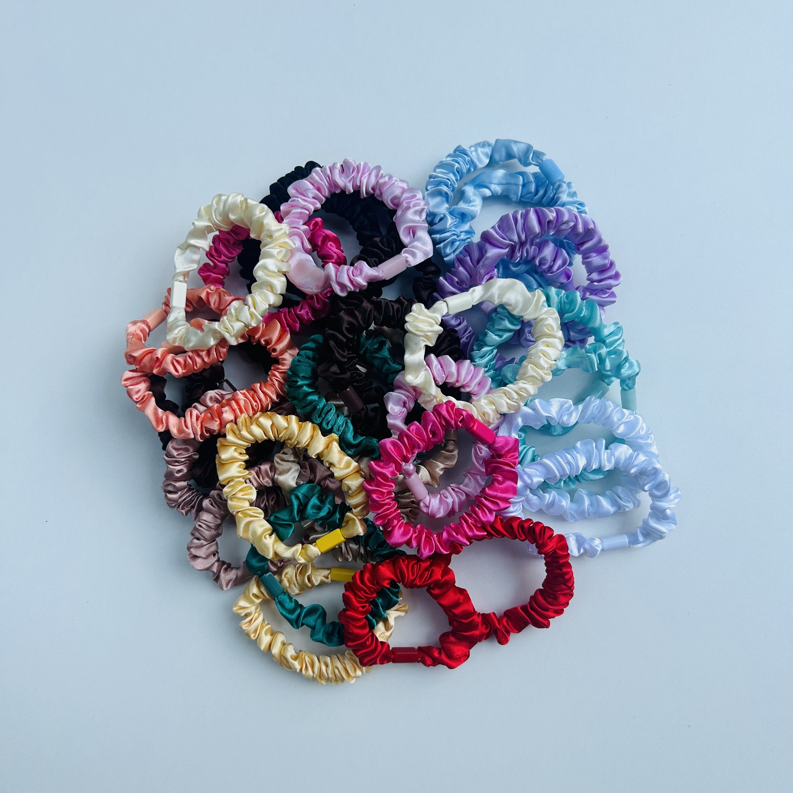 

40pcs Vibrant Scrunchie Set - Soft Fabric, Cute & , Mixed Colors - Women And Girls