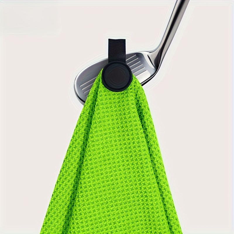 TEMU 1pc Round Magnetic Suction Golf Towel Waffle Strong Magnetic Sports Towel Embroidered Printed Golf Towel