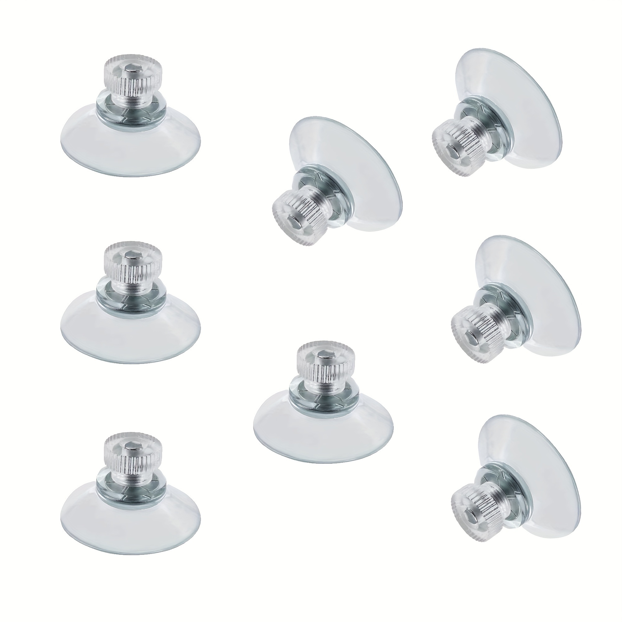 

6pcs/set Clear Pvc Suction Cup Hooks With Plastic Screw Nut - Pack Of 6, Heavy Duty, Easy Wall Mount Installation For Glass Windows, , Bathroom Walls, Doors, Aquariums