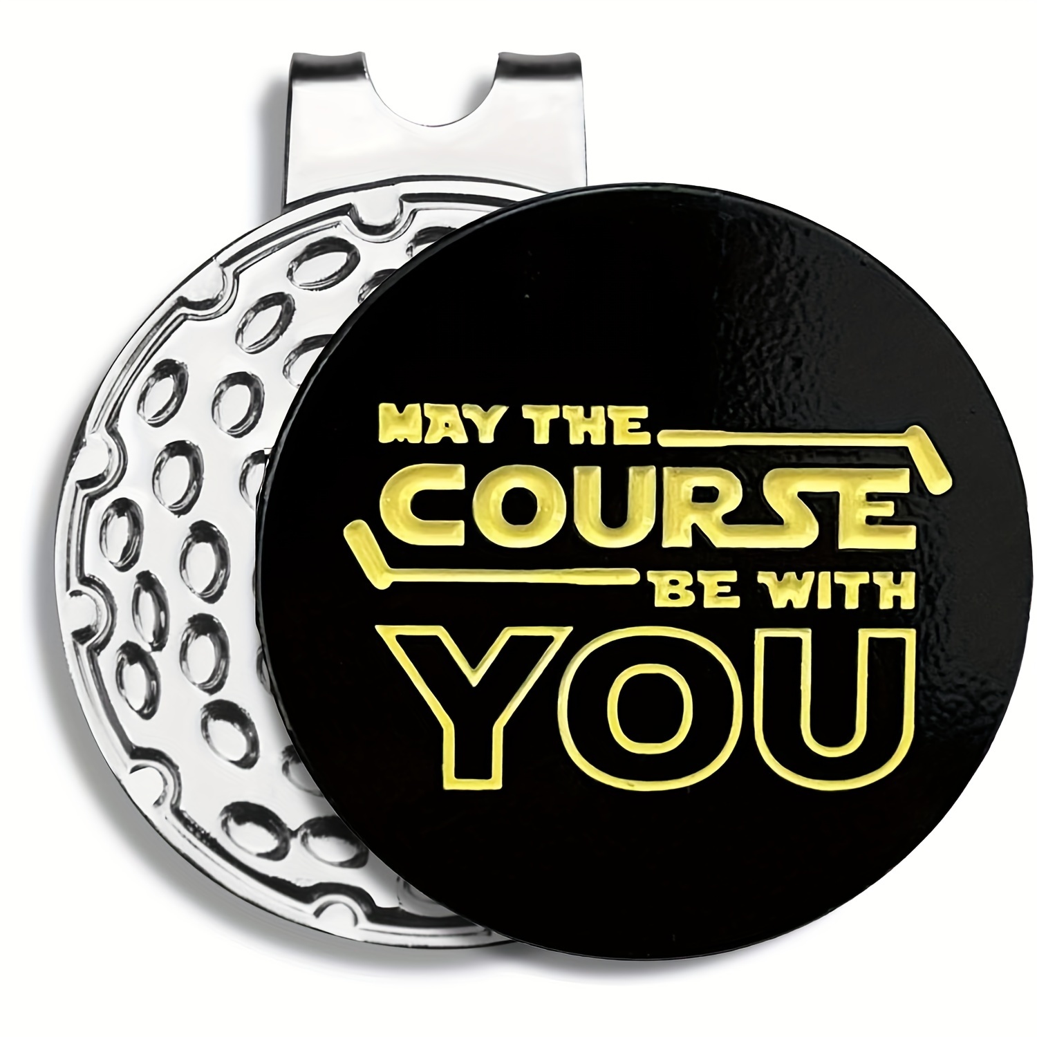 

1pc " May The Course Be With You " Durable Stylish Golf Hat Clip, Ideal Gift For Golfers, Easy Attachment & Removal, Sporty Accessory