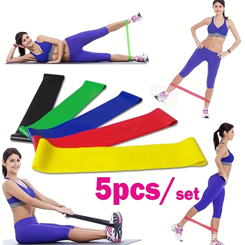 5pcs SYLORAID Gym Resistance Bands Set with Hip Training Ring - Heavy-Duty 5-Color Stackable Fitness System (Multicolor Tension Bands for Glutes Workouts, Strength Training & for /)