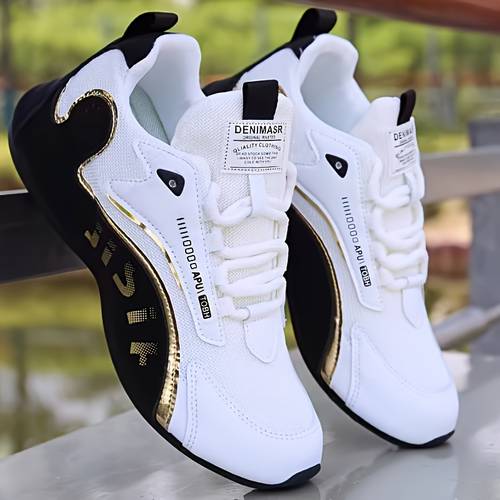 1 pair of mens casual sports shoes round toe low comfortable and breathable fabric running shoes suitable for outdoor walking and sports