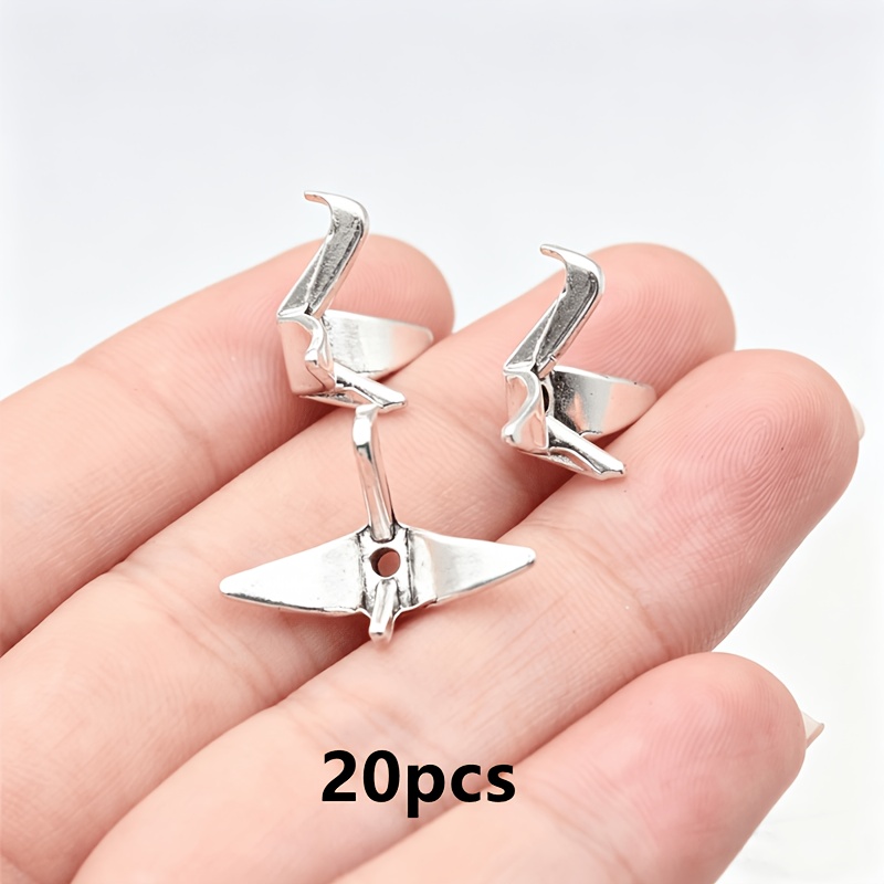TEMU 20pcs Multicolor 3d Paper Crane Small Hole Loose Bead Charms, Spacer Beads, Bohemian Jewelry Accessories For Diy Handmade Earrings, Necklaces,