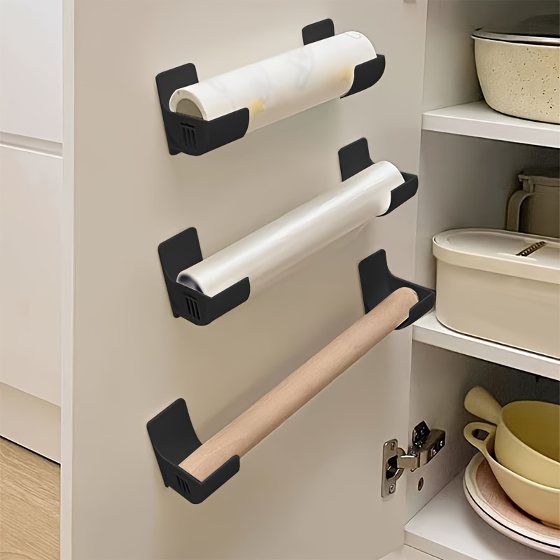 4 pcs non drilling kitchen storage racks multi functional storage racks for garbage bags kitchen rolls and more suitable for fridge side cabinet and umbrella storage details 2