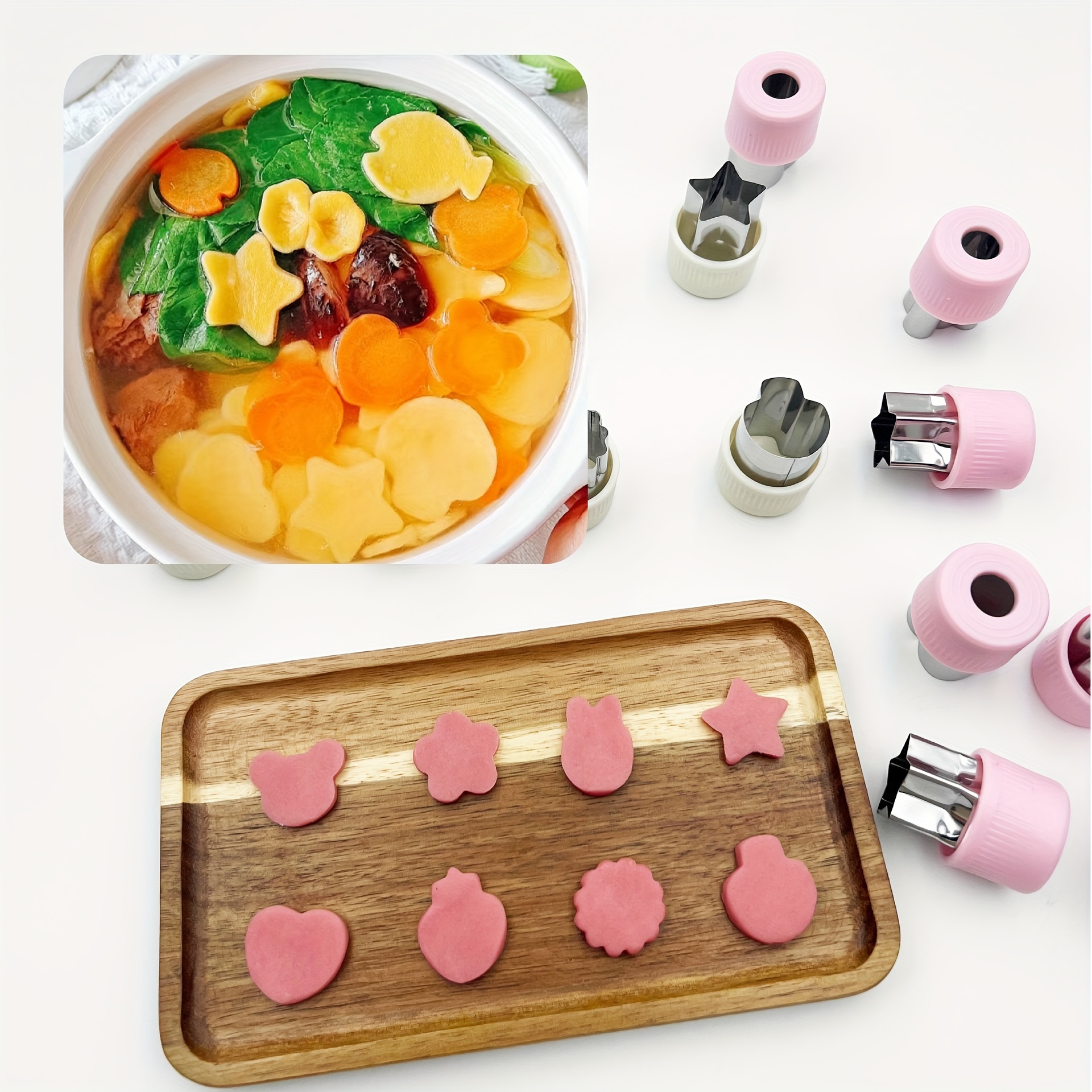 

8pcs, Fruit & Butterfly Pasta Stamp Mold Set, Stainless Steel Dough Cutters, Cookie Press Shapes Kitchen Gadgets Kit With Comfort Grip Handles