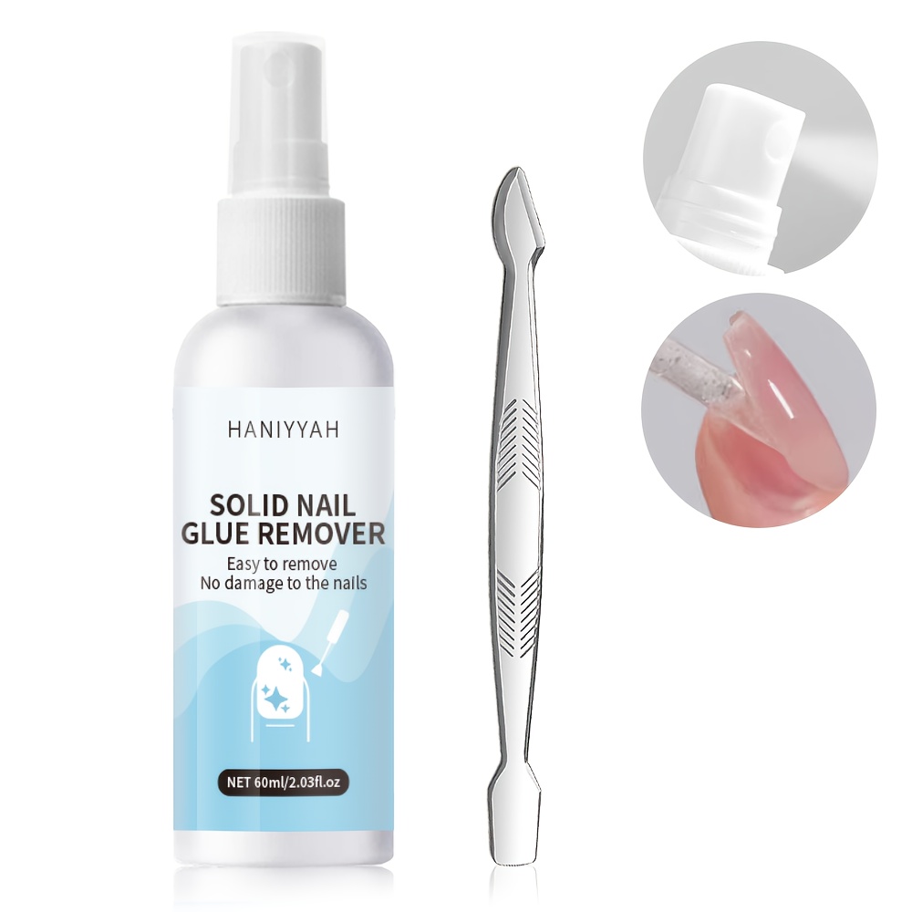 60ml   nail   remover with cuticle pusher   free non damaging formula for press on nails   tips   pedicures safe for natural nails salon home use manicure pedicure easy application solution beauty enthusiasts