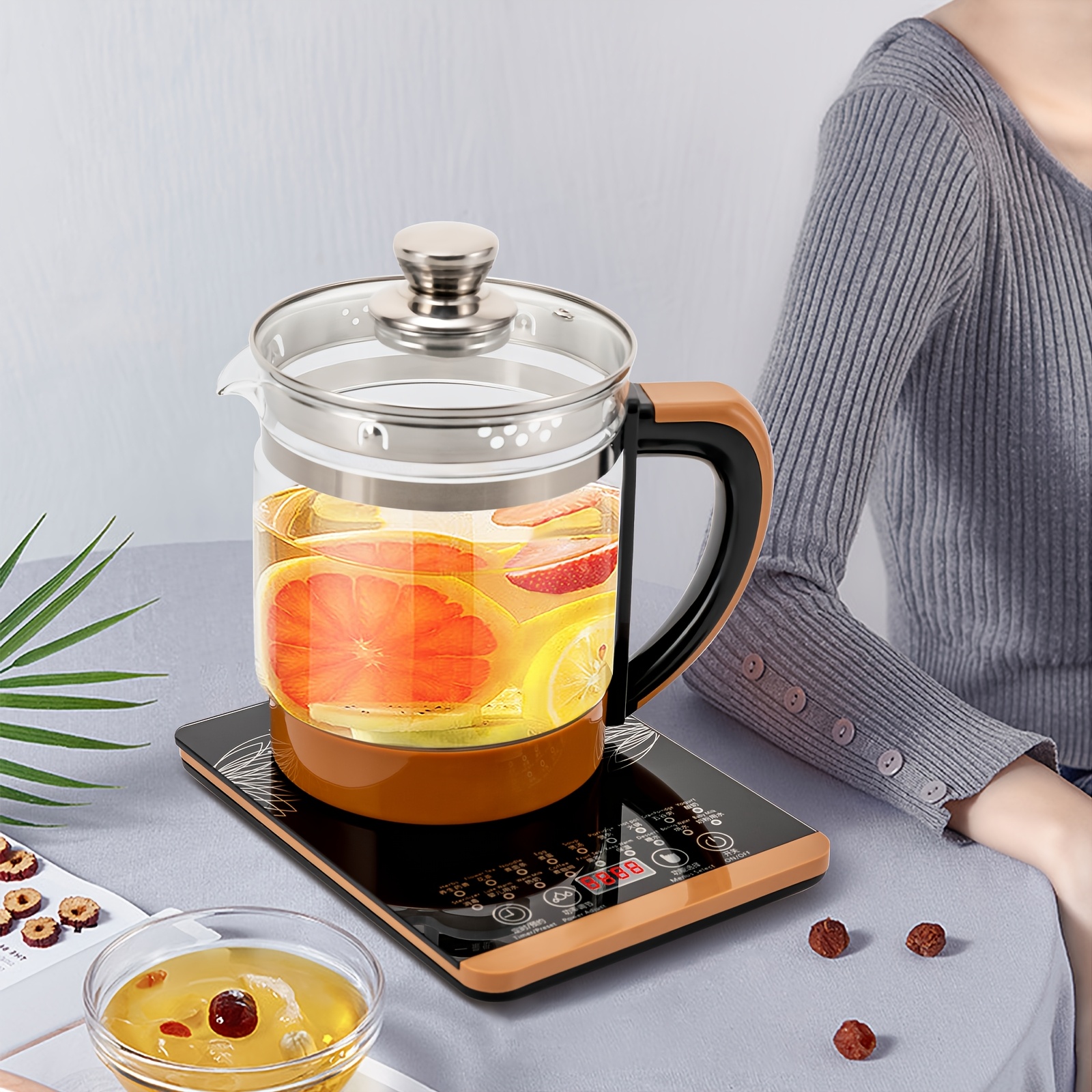 TEMU Electric Glass Kettle Electric Kettles For Boiling Water For 1.8l, Electric Kettle Temperature Control Electric Kettle With Tea , Tea Maker,
