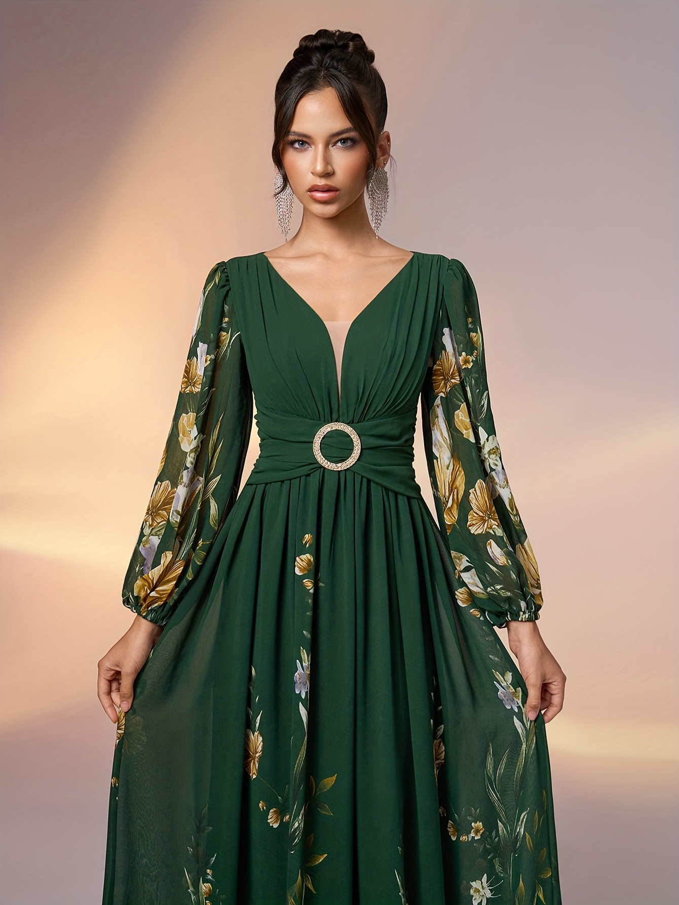 homecoming dresses long A-Line High Neck Long Sleeve Open Back Satin Homecoming Dresses with  Lace,MH491