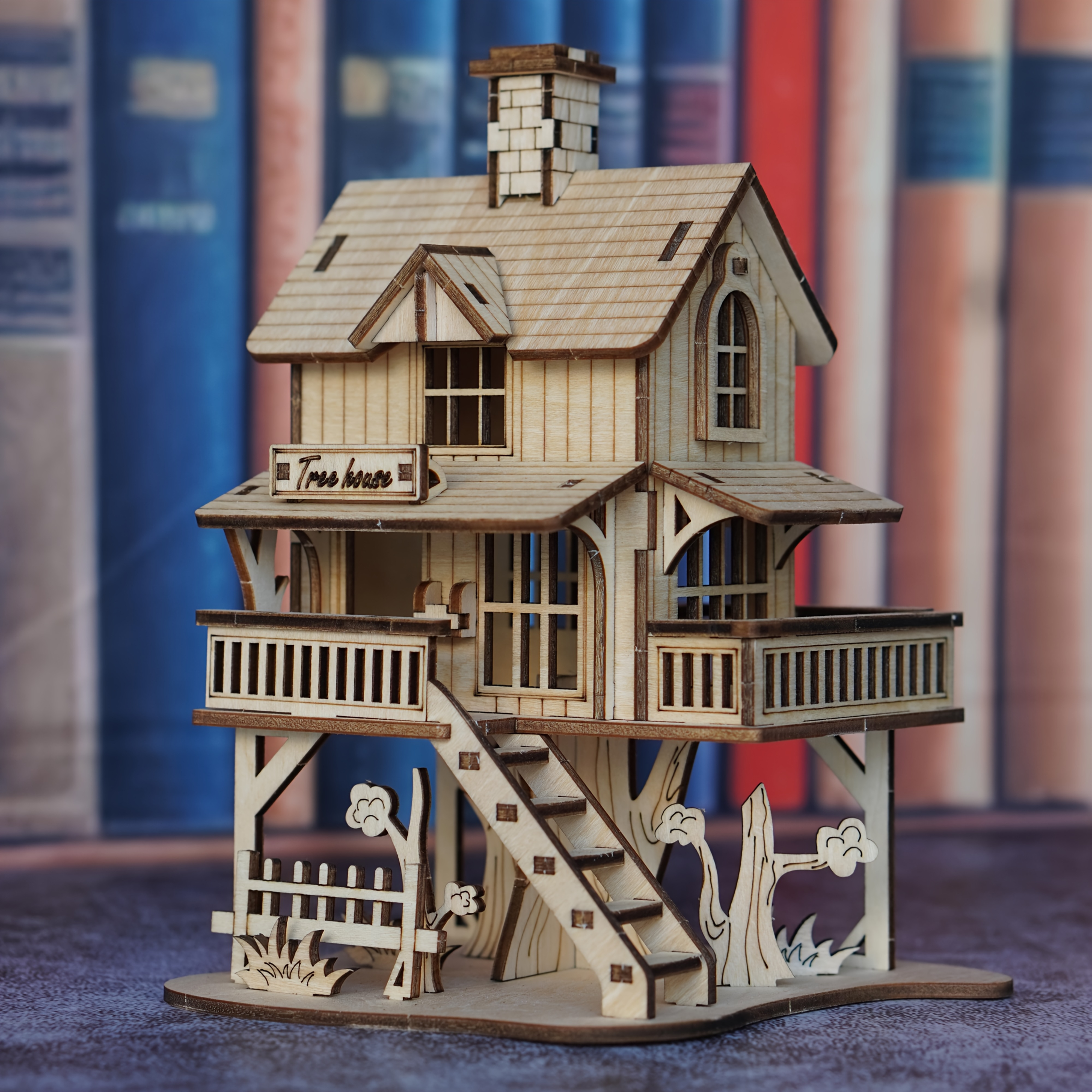 3d Wooden Forest Cabin Puzzle Model, Creative 3d Architectural Kit For Building Wooden Houses And