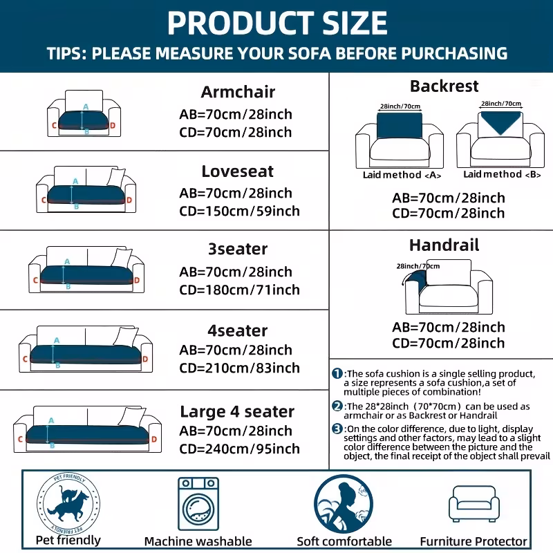 a 1pc thick quilted flannel sofa cover handcrafted in a modern minimalist style with a matching wide border design this plush non slip sofa cushion friendly and scratch resistant machine washable suitable for Product details 0