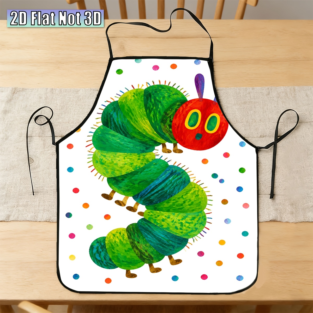 TEMU 1pc 1pcs 1pc Suitable For Kitchen & Baking Apron With Caterpillar Print - Colorful For Caterpillar Apron For &, Bib Apron For &, , Baking,