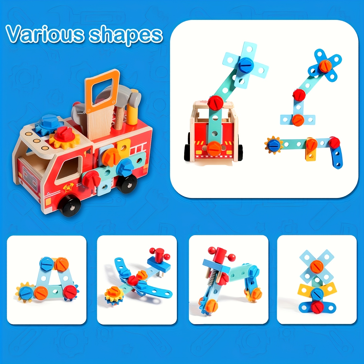 Fire Truck Tool Set with DIY Disassembly Toy Tools