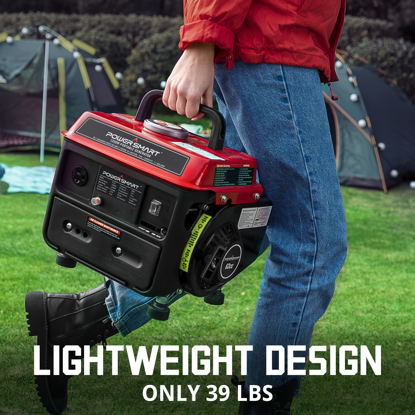 1200w portable 2 generator for camping job sites small generator for outdoors details 5