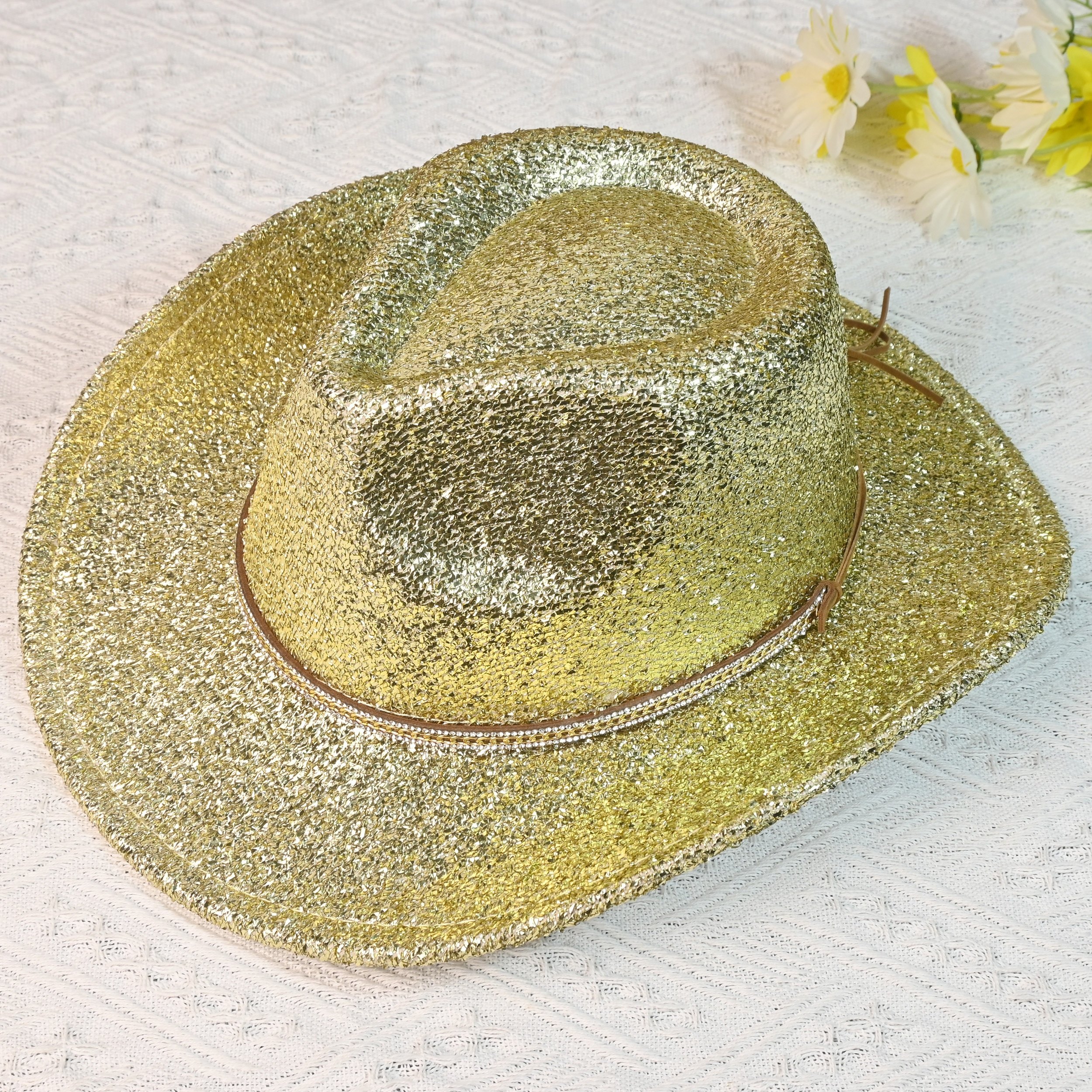 TEMU Cowboy Ball Hats, Christmas Decoration Hats, Sequin Cowboy Hats, Fashion Classic Hats