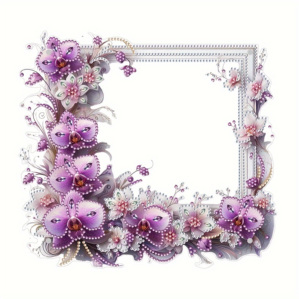 

Diy Purple Lace Diamond Painting Photo Frame Kit - Unique Crystal Inlay, Acrylic Decorative Wall Art, Creative & Elegant Design For