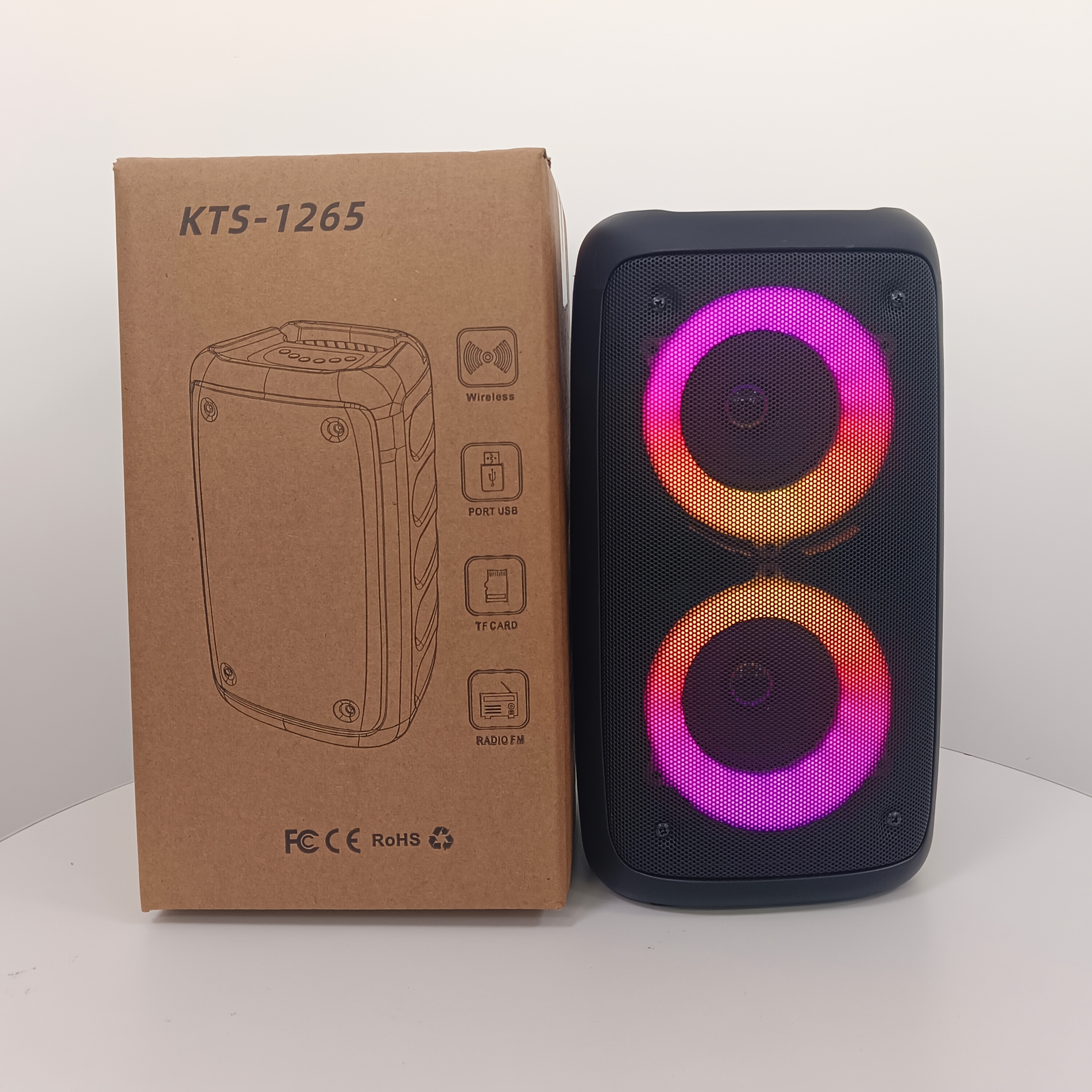 Image of Boombox Wireless Speaker With Subwoofer - Outdoor Stereo Speaker With Rgb Lights & Tws Function, Supports Tf Card (card Not Included), Aux & Wireless Connection, Ideal Portable Outdoor Subwoofer.