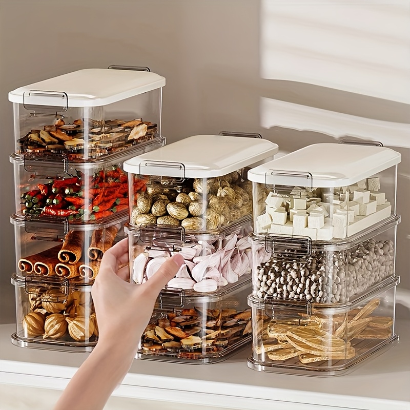 

4-pack Bpa-free Pp Plastic Spice Storage Containers With , Stackable Sealable Spice Boxes For Kitchen Counter, Refrigerator, And Cabinet Organization, Multipurpose Condiment Organizer Set